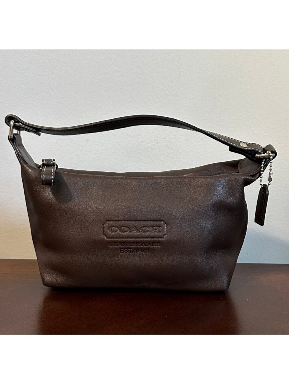Coach Brown Leather Mini Baguette Bag